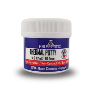 Polartronix Thermal Putty 14.8 W/m·K – 50 Gram Jar – Made in USA – High-Performance Non-Conductive Gap Filler for Laptop, GPU, PS5, Xbox Series X, VRAM, MOSFETs & Coils