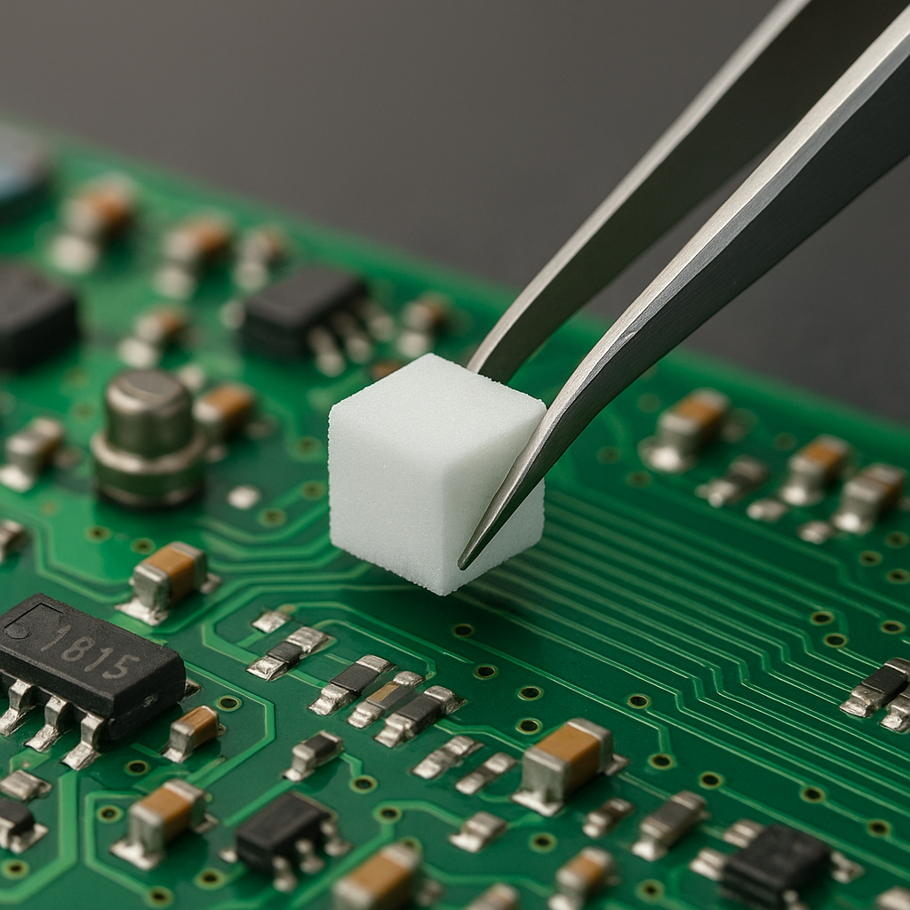 PCB Cleaning Sponge – 500 Pcs Bulk Electronics Cleaning Pads for Flux & Solder Residue, Non-Scratch, Antistatic Safe, Circuit Board Repair