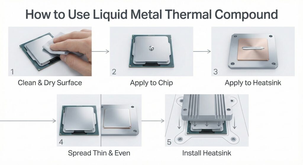 how to apply liquid metal